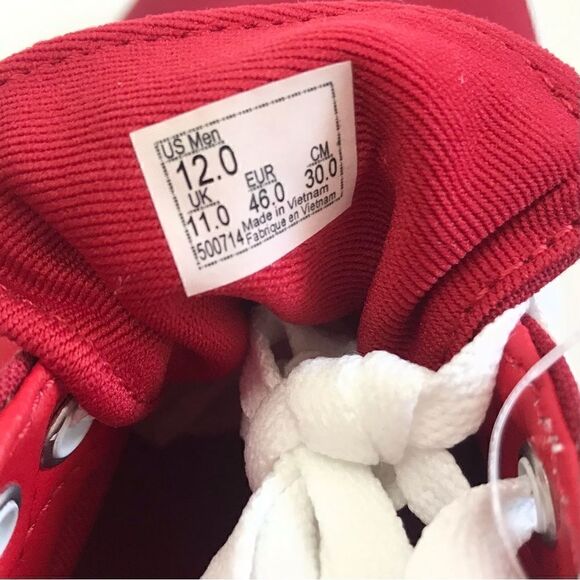 New! Vans Ward Off The Wall Sidewalk Red Lace Up Skater Shoes - Picture 8 of 10